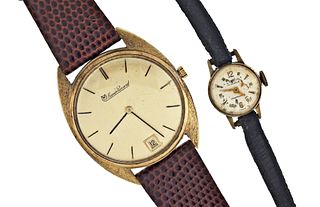 A lot of two 20th century gold wrist watches