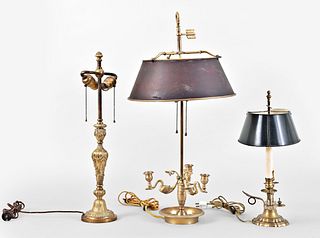 A lot of three decorative 20th century table lamps