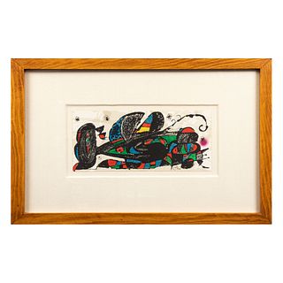 JOAN MIRÓ. Irán: De la serie Miró Escultor No. 5, 1974-1975. Firmada en plancha. Litgrafía sin número de tiraje.