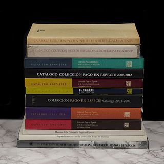 Catálogos Colección Pago en Especie de la Secretaría de Hacienda y Crédito Público. México: Secretaría de Hacienda, varios años. Pzs:12