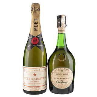 Lote de Champagne. Moët & Chandon. Laurent Perrier. En presentación de 750 ml. Total de piezas: 2.