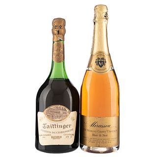 Lote de Champagne y Vino Espumoso Taittinger. Mirassou. En presentaciones de 750 ml. Total de piezas: 2.
