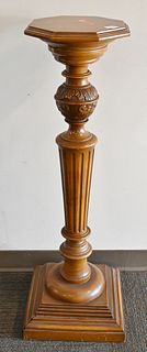 Carved Pedestal, having octagon top, height 41 1/2 inches, diameter 11 3/4 inches. 