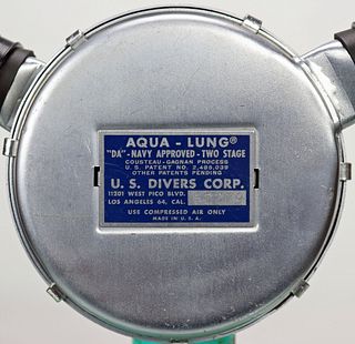 1957 Aqua-Lung DA Navy Blue Label Double Hose Regulator