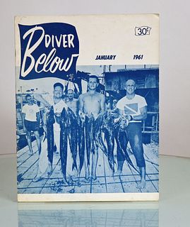 1961 Diver Below Vintage Scuba Spearfishing Magazine