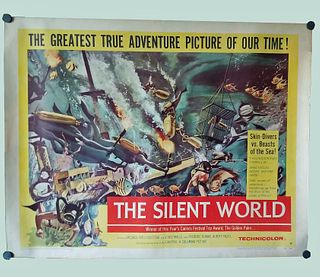 Original 1956 Silent World Cousteau Movie Poster