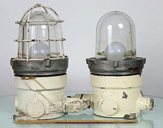 2 Vintage Ships Passageway Painted Lights