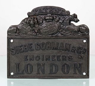 Traditional Style Early 1900s Siebe Gorman Plaque