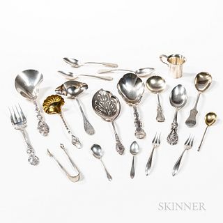 Nineteen Pieces of Silver Flatware and a Cup