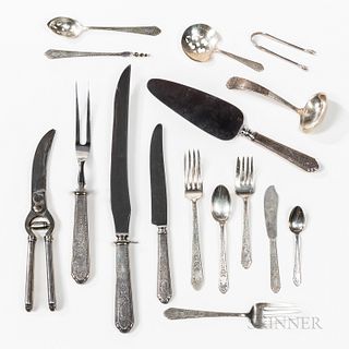 Lunt Mary II Pattern Sterling Silver Flatware and Serving Pieces
