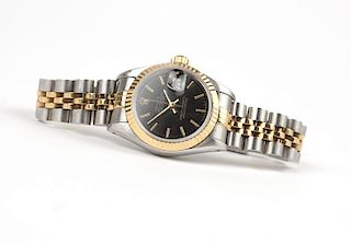 A ladies Rolex Oyster Date two-tone wristwatch