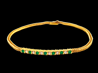 Jeff Cooper Emerald and Diamond Chain Bracelet