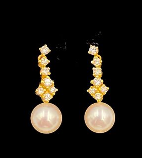 Mastaloni Pearl and Diamond Earrings