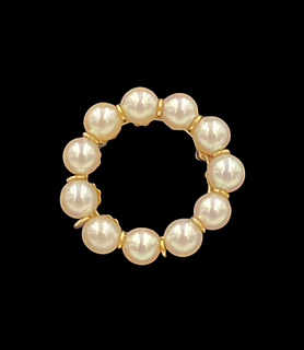 14K Gold and Pearl Brooch