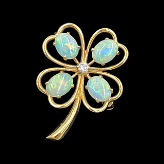 Charles Herdemian Opal Clover Pin