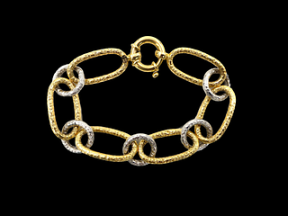 Two Tone Gold Linked Bracelet