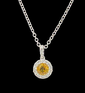 Pico Yellow Sapphire and Diamond Pendant