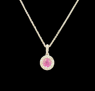 Pico Pink Sapphire and Diamond Pendant