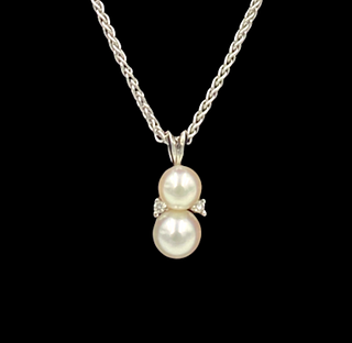 Mastoloni Double Pearl Drop Pendant Necklace