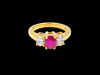 Pico Hot Pink Sapphire and Diamond Platinum Ring