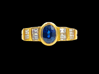 Craig Drake Oval Sapphire and Diamond Ring