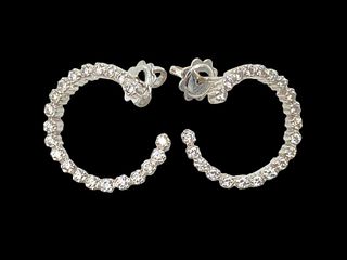 Delicate Gem Diamond Circle Earrings