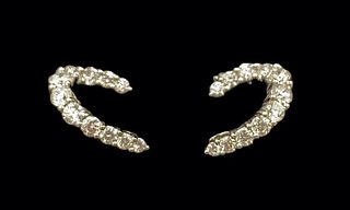 Delicate Gem Graduated Diamond C Shape Earrings