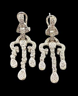 Delicate Gem, After Tiffany, Diamond Pendant Earrings