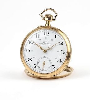 A Gents French gold open-face pocket watch