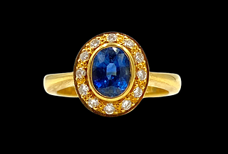 Craig Drake Oval Sapphire and Diamond Ring