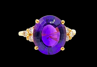 Charles Herdemian Amethyst and Diamond Ring