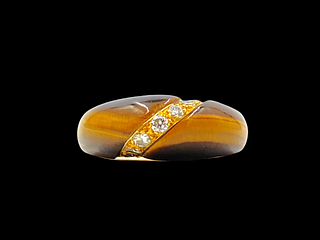 Marvin Schluger Tiger Eye and Diamond Band
