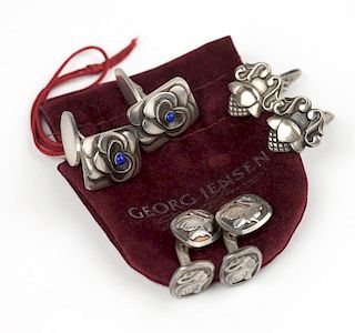 A collection of silver cufflinks, Georg Jensen
