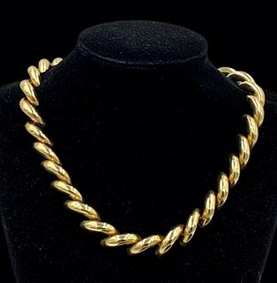 Estate 14K Hollow Gold Necklace