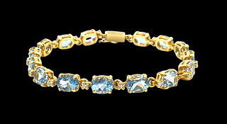 Charles Herdemian Aquamarine and Diamond Bracelet