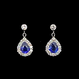 Pico Sapphire and Diamond Drop Earrings