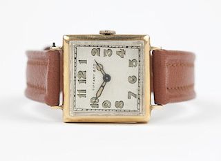 A gent's Tiffany & Co. gold wristwatch