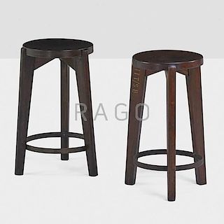 PIERRE JEANNERET Pair of stools