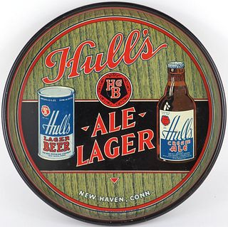 1938 Hull's Ale and Lager 12 inch tray  New Haven, Connecticut