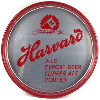 1939 Harvard Beer/Ale/Clipper Ale (metallic) 13 inch tray  Lowell, Massachusetts