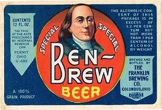 1933 Ben-Brew Beer 12oz  OH51-08 Columbus, Ohio