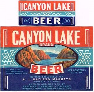 1933 Canyon Lake Beer 11oz  WS4-6 Phoenix, Arizona