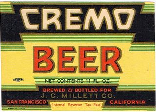 1939 Cremo Beer 11oz  WS54-07V Santa Rosa, California