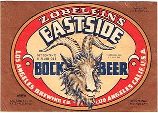 1936 Eastside Bock Beer 11oz  WS15-22 Los Angeles, California