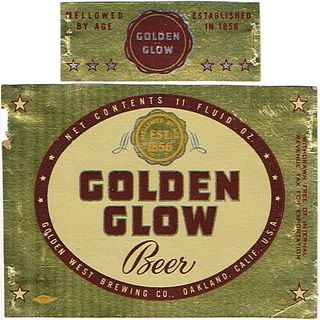 1946 Golden Glow Beer 11oz  WS25-10V Oakland, California