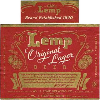 1939 Lemp Original Lager Beer 12oz  IL76-19 East Saint Louis, Illinois
