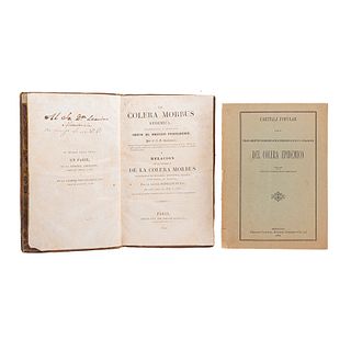 Obras sobre el Cólera.  Círculo Homeopático Méxicano. La Cólera Morbus Epidémica. México, 1885/ Paris, 1832. Pzs: 2.