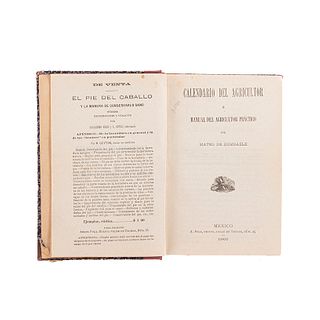 Dombasle, Mateo de / Nonell, Juan. Calendario del Agricultor / Guía del Jardinero. 1905. Pzs: 2.