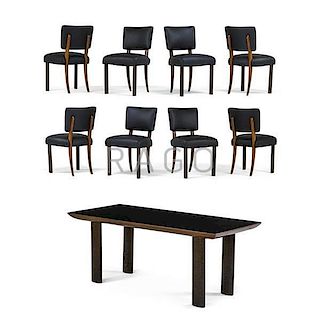 OSVALDO BORSANI Dining table and eight chairs