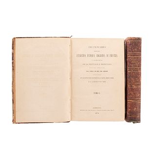 Pérez Hernández, José M. Diccionario Geográfico, Estadístico, Histórico, Biográfico... de la República Mexicana. México, 1874. Pzas: 2.